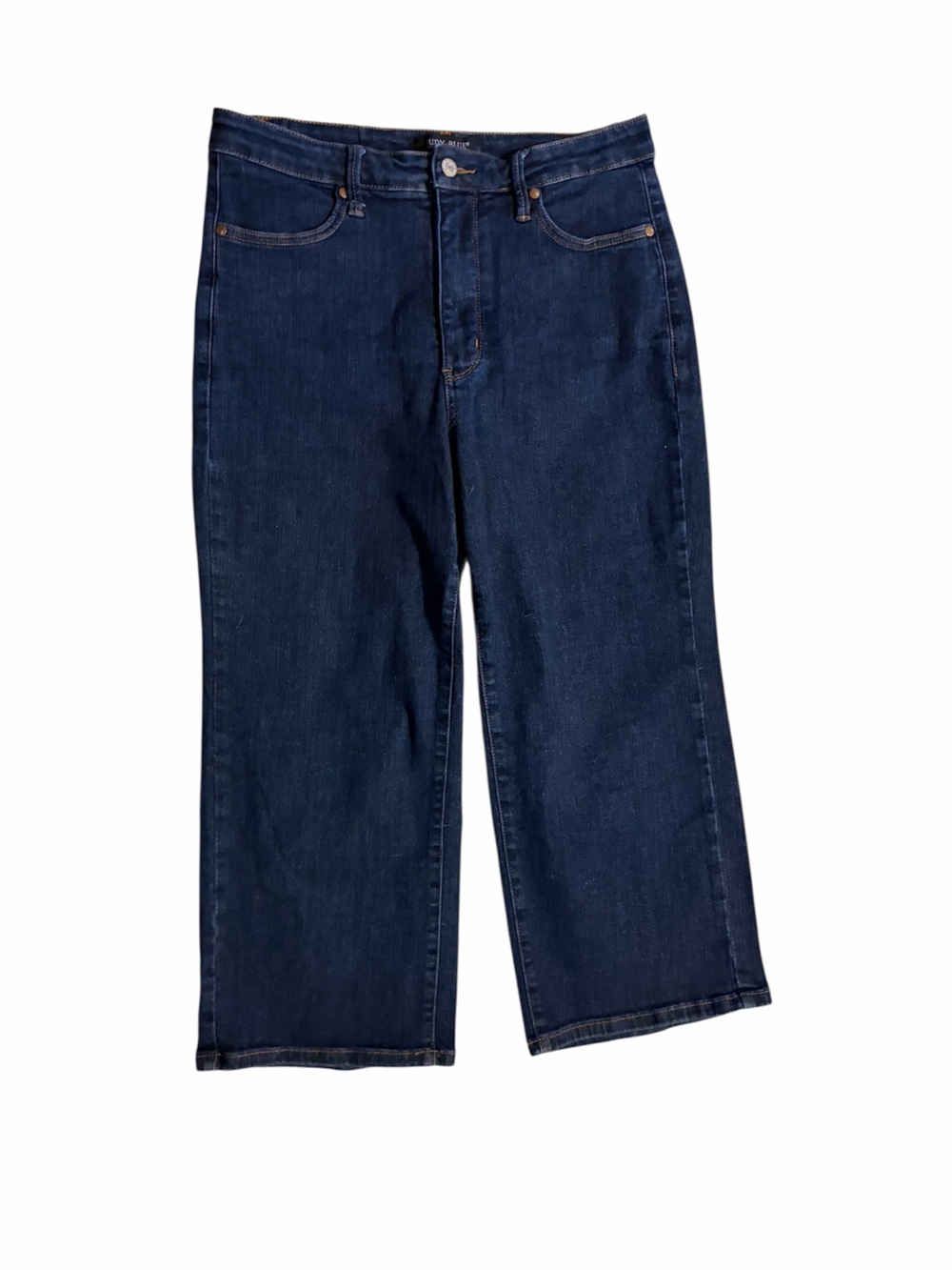Judy Blue High Waist Tummy Control Cropped Wide Leg Jeans Dark Wash 13/31
